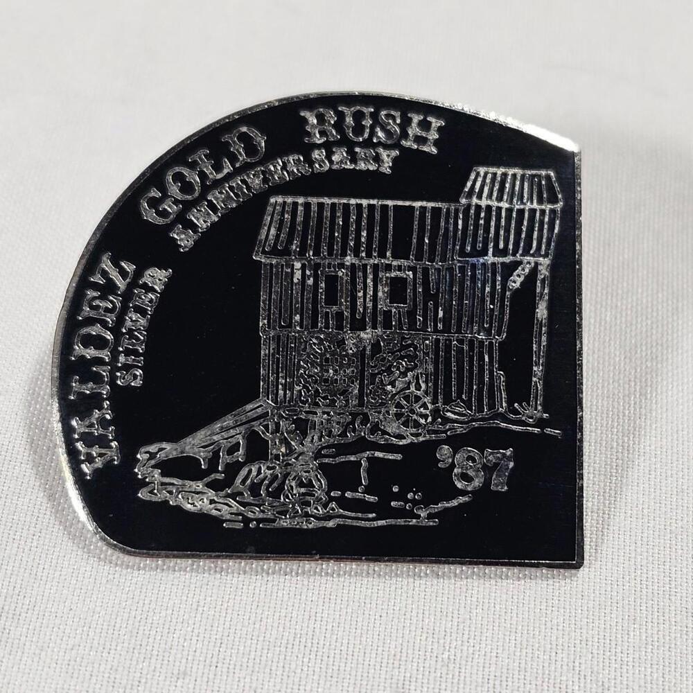 Vintage Valdez Alaska Gold Rush Days Silver Anniversary 1987 Hat Lapel Pin
